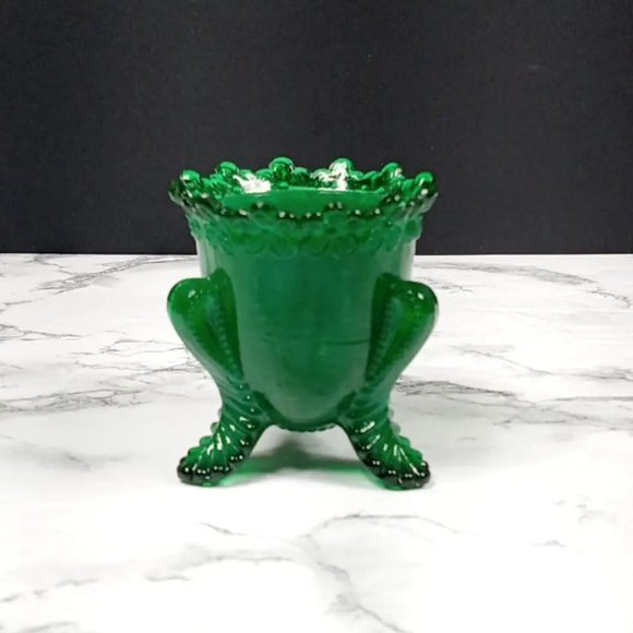 Degenhart Glass Forget Me Not Trinket Toothpick Paperweight Vtg - Picture 2 of 8